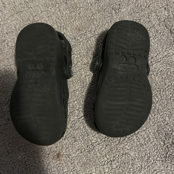 Crocs Toddler Black Slip On Size 6 7 Karin Clog Mary Jane Style Double Strap - Picture 4 of 7